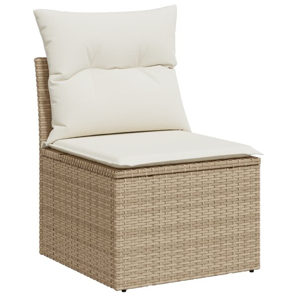 Set de canapé de jardin 3 pièces avec coussins Beige Poly Rotin vidaXL