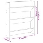 vidaXL Armoire à chaussures murale Gris béton 80x18x90 cm Aggloméré