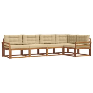vidaXL Ensemble de canapés d'extérieur 5 pc Naturel et Beige