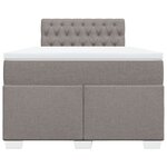 vidaXL Sommier à lattes de lit avec matelas taupe 120x190 cm tissu