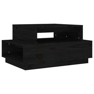 vidaXL Table basse Noir 80x55x40 5 cm Bois massif de pin