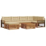 vidaXL Ensemble de canapés d'extérieur 7 pc Naturel et Beige