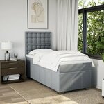 vidaXL Sommier à lattes de lit avec matelas Gris clair 100x200cm Tissu