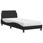vidaXL Lit avec matelas Dover noir 90x190 cm similicuir