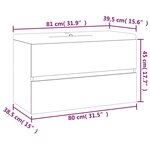 vidaXL Meuble lavabo avec bassin intégré Chêne fumé Bois d'ingénierie