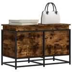 vidaXL Boîte de rangement avec couvercle chêne fumé bois d'ingénierie