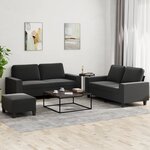 vidaXL Ensemble de canapés 3 Pièces noir tissu
