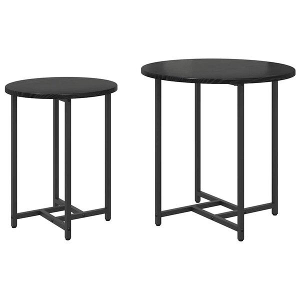 vidaXL Ensemble de tables d'appoint 2 Pièces Chêne noir 50 x 50 x 50 cm