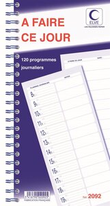 Bloc spirale '120 PROGRAMMES - A FAIRE CE JOUR' 29,7x14 cm ELVE