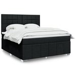 vidaXL Sommier à lattes de lit avec matelas Noir 180x200 cm Tissu