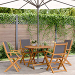 vidaXL Ensemble à manger de jardin 5 Pièces anthracite tissu bois massif