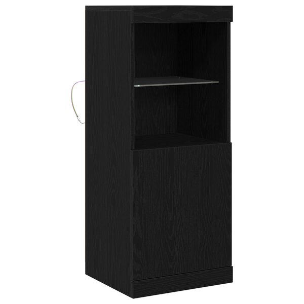 Buffet vidaXL avec lumières LED Chêne Noir 41x37x100 cm