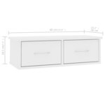 vidaXL Étagère murale et tiroirs Blanc 60x26x18 5 cm Bois d'ingénierie