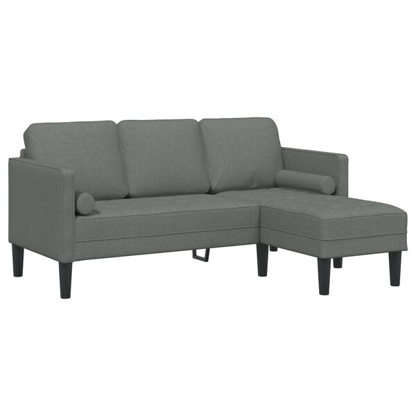 Canapé d'angle 3 places vidaXL Gris foncé 160 cm en tissu