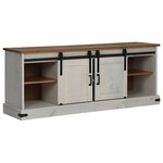 VidaXL Meuble TV HALDEN 2 portes coulissantes blanc 150x40x60 cm