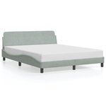 vidaXL Cadre de lit Dover gris clair 160x200 cm velours