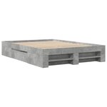 vidaXL Cadre de lit sans matelas gris béton 120x200 cm bois ingénierie