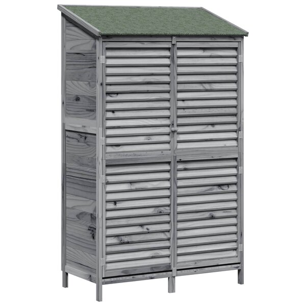 vidaXL Abri de jardin Gris 106 x 56 x 176 5 cm Bois de Sapin Massif