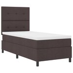 vidaXL Lit à Sommier avec Matelas & LED Marron Foncé 90x200 cm Tissu