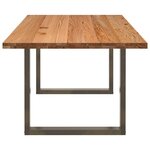 vidaXL Table à manger marron clair bois de chêne massif rectangulaire