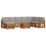 vidaXL Ensemble de canapés d'extérieur 9 pc Gris Naturel et Clair