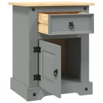 vidaXL Table de chevet Gamme Corona pin mexicain Gris 53x39x67 cm