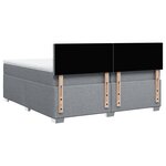 vidaXL Sommier à lattes de lit avec matelas Gris clair 200x200cm Tissu