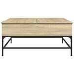 vidaXL Table basse chêne sonoma 95x95x45 cm bois d'ingénierie et métal