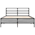vidaXL Cadre de lit sonoma gris 140x190 cm bois d'ingénierie et métal