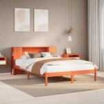 vidaXL Lit bibliothèque sans matelas cire marron 140x200 cm pin massif