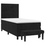 vidaXL Sommier à lattes de lit et matelas Noir 80x200 cm Velours