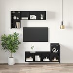 vidaXL Meuble TV Montage mural 2 Pièces Chêne noir Bois d'ingénierie