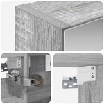 vidaXL Armoire Miroir de Salle de Bain Gris Sonoma 30 x 10 5 x 50 cm
