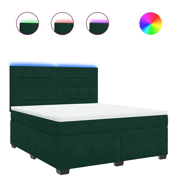 vidaXL Sommier à lattes de lit et matelas Vert foncé 180x200cm Velours