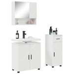 vidaXL Ensemble de mobilier de salle de bain 3 Pièces Blanc brillant