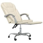 vidaXL Fauteuil inclinable de bureau Crème Similicuir