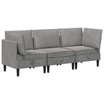 vidaXL Ensemble de meubles pour le salon 3 Pièces Gris clair Velours