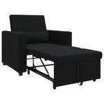 vidaXL Sofa-lit convertible 3-en-1 en tissu noir