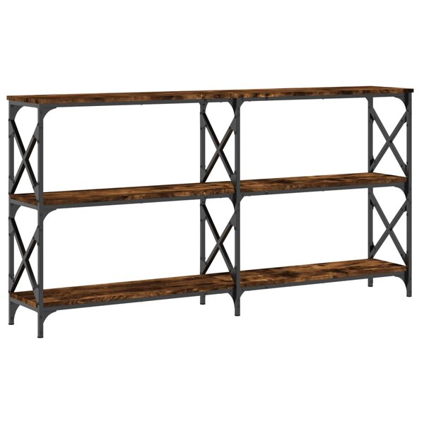 vidaXL Table console chêne fumé 200x28x80 5 cm bois d'ingénierie