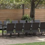 vidaXL Ensemble de salle à manger pour jardin 17 Pièces Noir Acier
