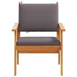 vidaXL Chaise de jardin avec coussin 2 Pièces Marron Bois d'acacia massif