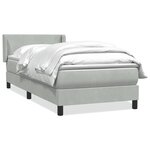 vidaXL Sommier à lattes de lit et matelas gris clair 80x210 cm velours