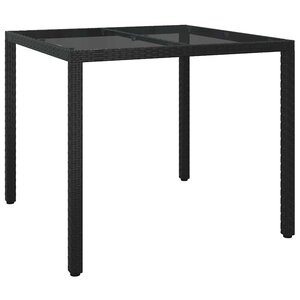 vidaXL Table de jardin pour repas Noir 90 x 90 x 75 cm Poly rotin