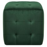 vidaXL 2 Pièces Poufs Vert 30 x 30 x 30 cm Tissu velours