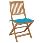 vidaXL Chaises pliables de jardin lot de 6 avec coussins Bois d'acacia