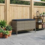 vidaXL Pouf de Jardin Gris et bleu marine 80 x 38 x 42 cm Rotin PE