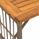 vidaXL Table de jardin Gris 80 x 40 x 40 cm Acier et Rattan Poly