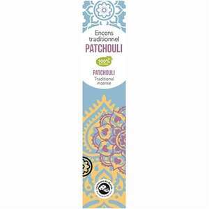 Encens indien au Patchouli 100 bâtonnets 45 min