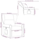 vidaXL Fauteuil inclinable électrique Crème Tissu