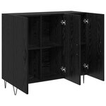 vidaXL Buffet Chêne noir 90 x 34 x 80 cm Bois d'ingénierie
